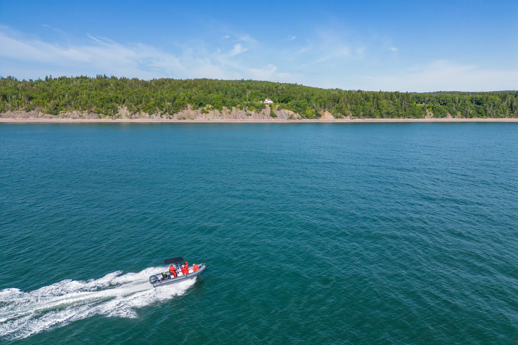 Looking out over the Bay of Fundy from the boat