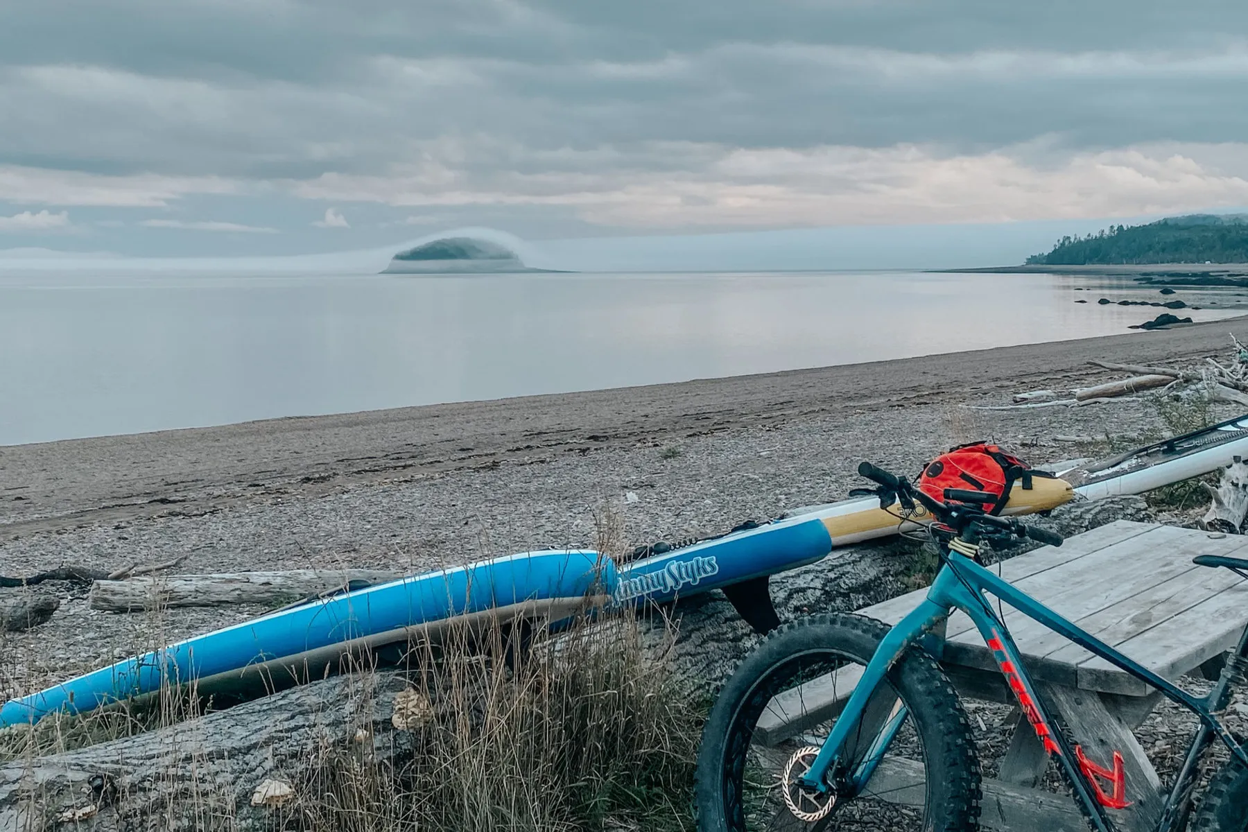 The Bay of Fundy coastline near Spencers Island in late afternoon light